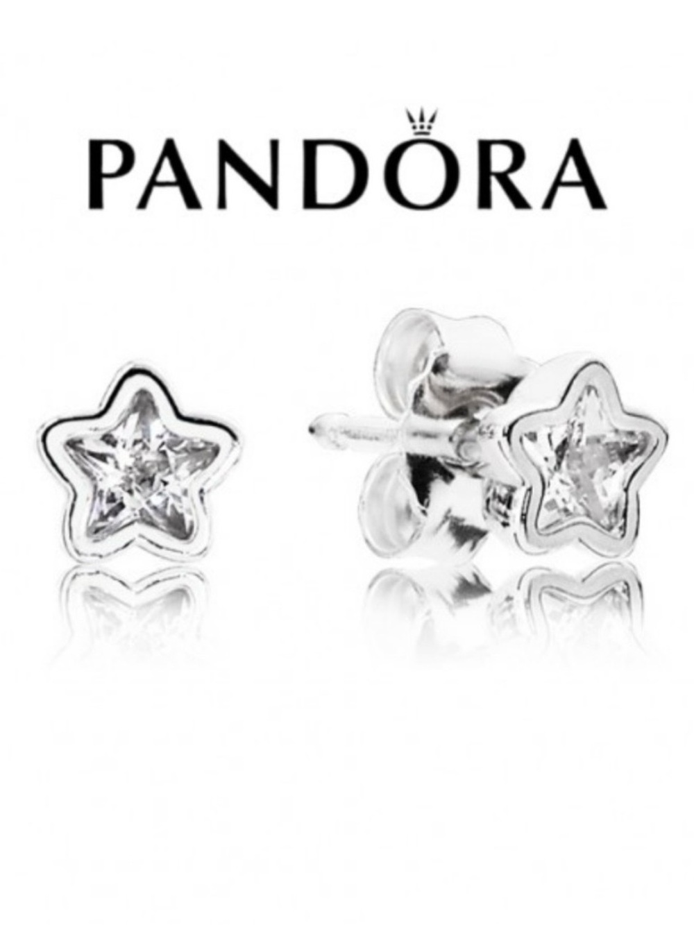 Pandora Sparkling Star Stud Earrings - NWOT
